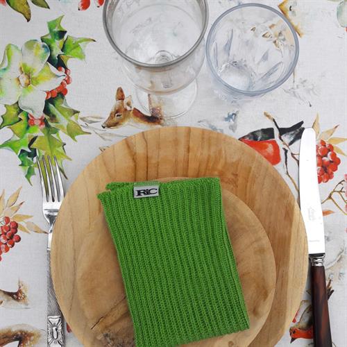 den grønne serviet er en karklud fra percille.dk