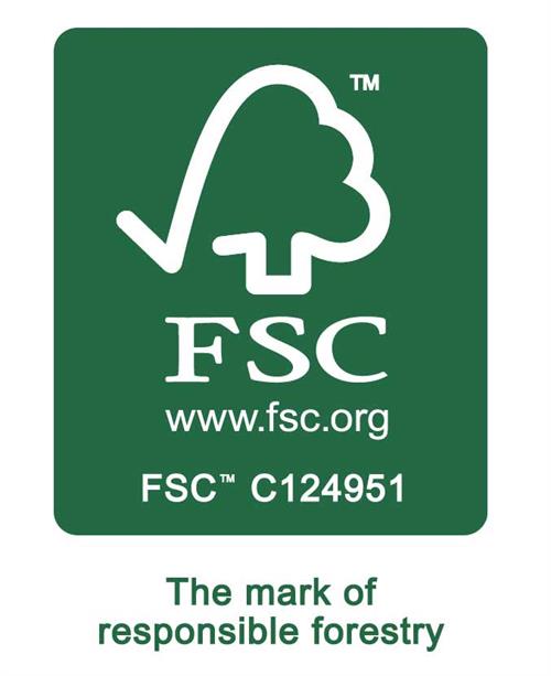 Træet er FSCTM-certificeret vandafvisende tysk bøg, som er dyrket i bæredygtige europæiske skove.